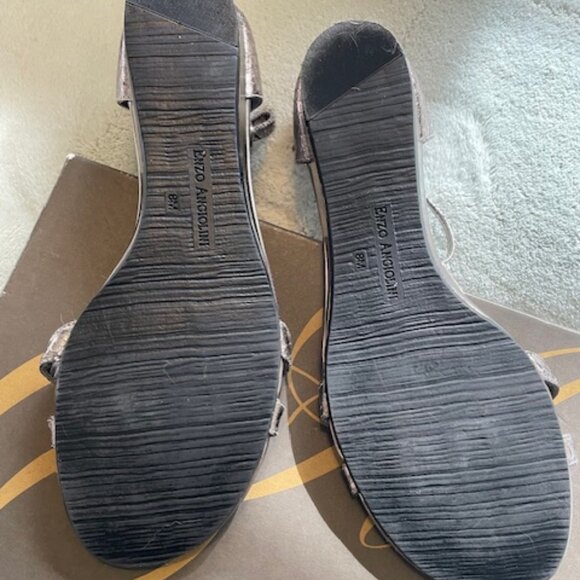 Enzo Angiolini Nyler Women PLATIUM Snakeskin Leather Gladiator Sandals 8M - Picture 6 of 6